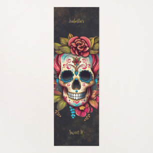 Floral Sugar Skull Sweet 16 Birthday Yoga Mat