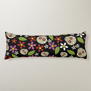 Floral Sugar Skulls Body Pillow