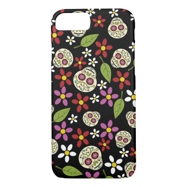 Floral Sugar Skulls iPhone 7 Case (Back)