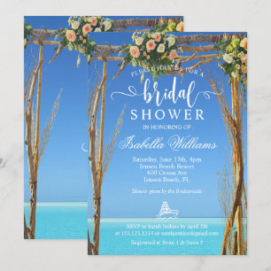 Floral Summer Beach Wedding Gate Bridal Shower Invitation