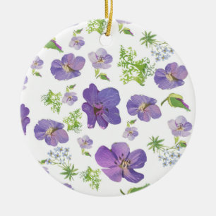 floral summer botanical background of lilac water ceramic tree decoration