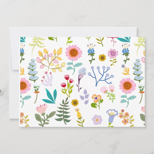 floral summer botanical background  wrapping paper invitation (Front)