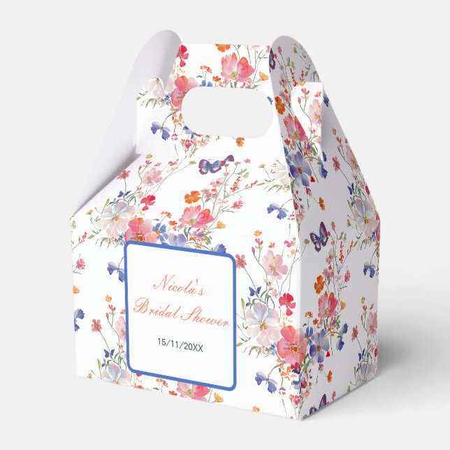 Floral Summer Butterfly Bridal Shower Favour Box (Front Side)