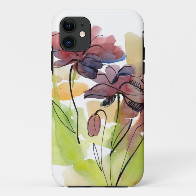 Floral summer design with hand-painted abstract 2 Case-Mate iPhone case (Back)