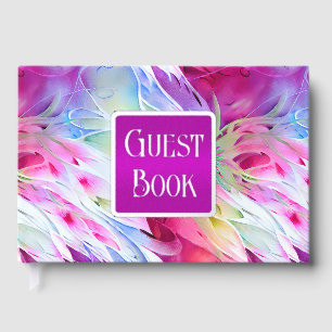 Floral summer flower elegant whimsical abstract guest book