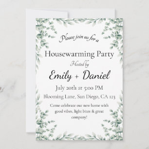 Floral summer house warming party invitation
