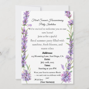 Floral Summer Housewarming Party Invitation