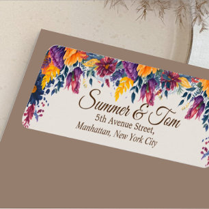 Floral Summer Modern Style Wedding Return Address 