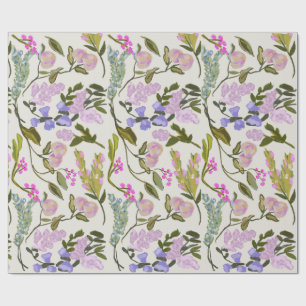 Floral Summer Peach Wrapping Paper