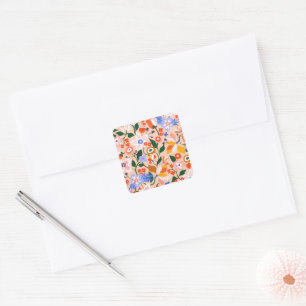 Floral Summer Wildflowers Blooming Garden  Square Sticker