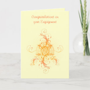 Floral Sun Engagement Congratulations Card