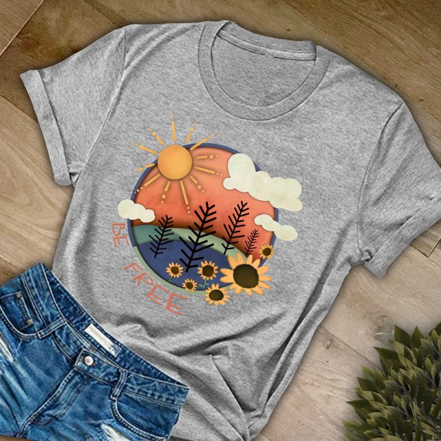 Floral Sun Fun Inspiring Be Free Inspirivity  T-Shirt (Creator Uploaded)
