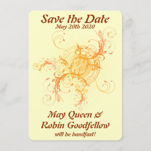 Floral Sun Pagan Handfasting Save the Date Card