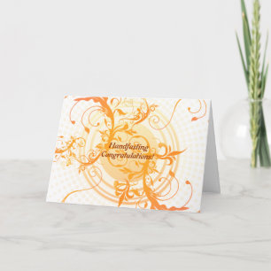 Floral Sun Pagan Wedding Congratulations Card