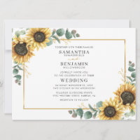 Floral Sunflower and Eucalyptus Foliage Wedding