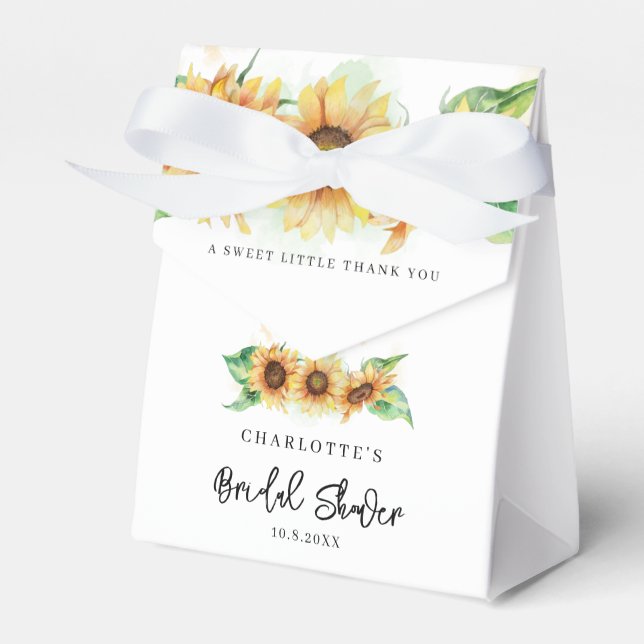 Floral Sunflower Botanical Bridal Shower Favour Box (Front Side)