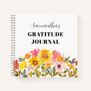 Floral Sunflower Botanical Name Gratitude Journal