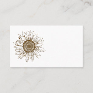 Floral Sunflower Brown Flower Fall Country Wedding Place Card