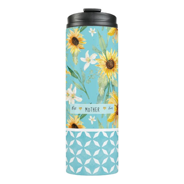 Floral Sunflower Citrus Hearts Best Mother Ever  Thermal Tumbler (Front)