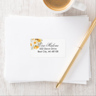 Floral Sunflower & Daisy- Address Labels