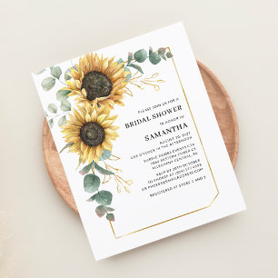 Floral Sunflower Eucalyptus Bridal Shower Invite