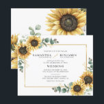 Floral Sunflower Eucalyptus Greenery Wedding<br><div class="desc">Floral Sunflower and Eucalyptus Foliage Wedding Invitation you can easily customise with your wedding details or completely change the layout and wording for a birthday party,  anniversary celebration,  or baby shower.</div>