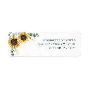 Floral Sunflower Eucalyptus Return Address