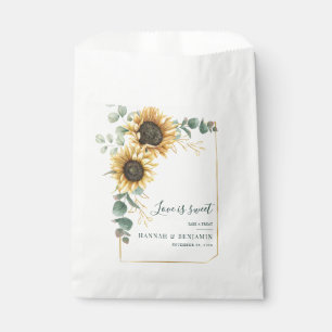 Floral Sunflower Eucalyptus Wedding Favour Bags