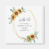 Floral Sunflower Eucalyptus Wedding Save The Date