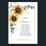 Floral Sunflower Eucalyptus Wedding Seating Number Table Number<br><div class="desc">Plan your perfect and special wedding with precision, from save the date to day of the wedding events like reception and seating arrangements with these elegant purple floral rose gold geometric frame table number seating chart cards. Simple plug in the names of the guests and the table numbers. This way,...</div>