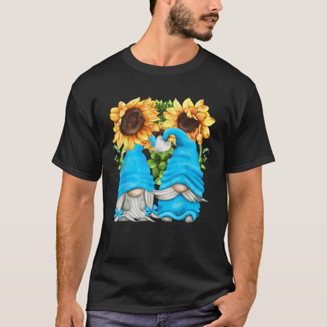 Floral Sunflower Gnomes For Women Spring Time and  T-Shirt (Front)