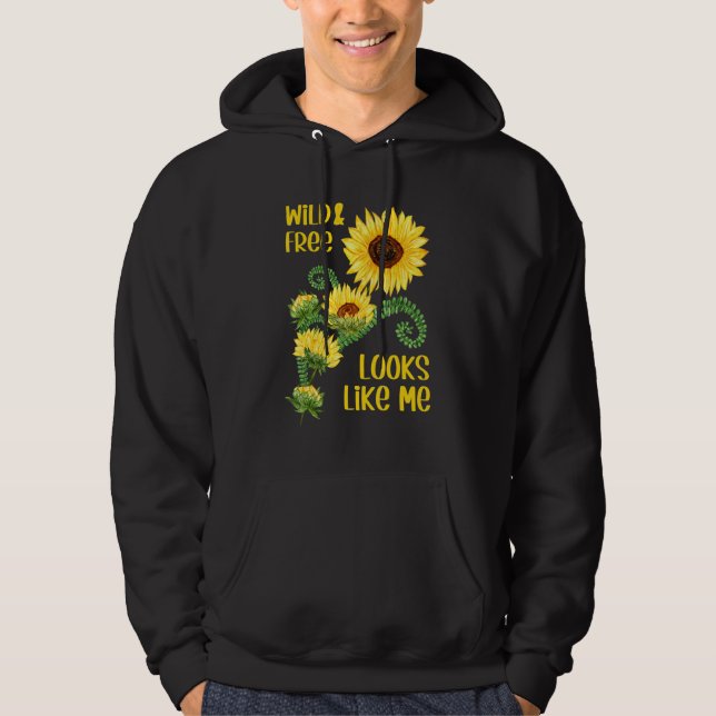 Floral Sunflower Graphic For Women Kids - Wild And Hoodie (Front)