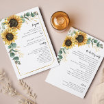 Floral Sunflower Greenery Wedding Program<br><div class="desc">TIP: Matching items available in this collection. Our botanical Sunflower Eucalyptus Leaves wedding collection features watercolor white and pink florals and modern typography on white background. Use the "Customise it" button to further re-arrange and format the style and placement of text. Could easily be repurpose for other special events like...</div>