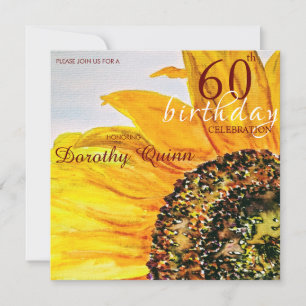 Floral Sunflower Milestone Birthday Invitation