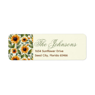 Floral Sunflower Return Address