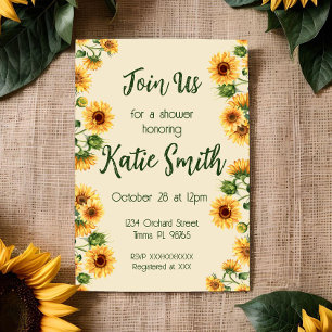 Floral Sunflower Themed Invitation