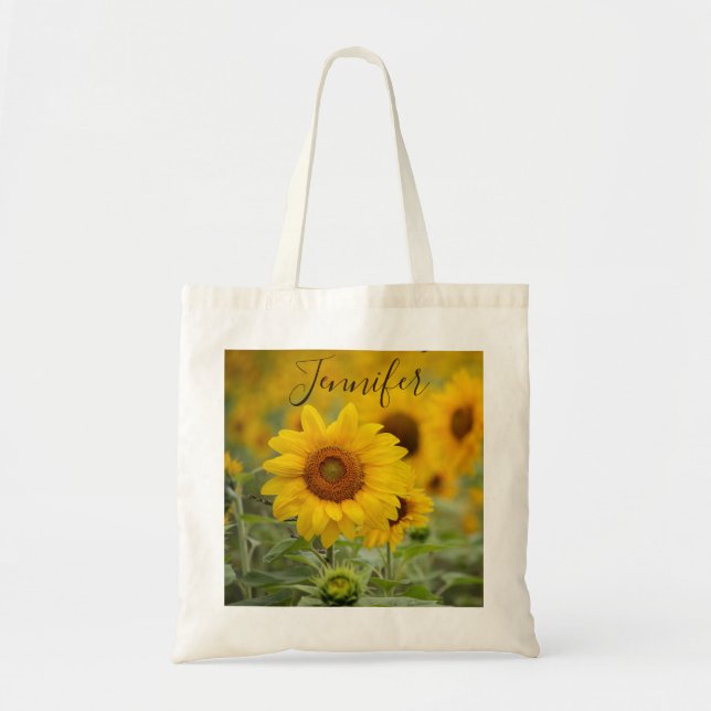 Floral Sunflower   Tote Bag (Front)