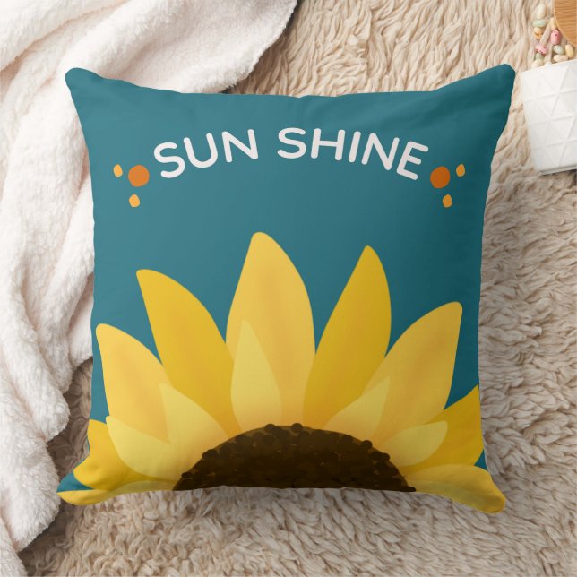 Floral sunflower vibes  cushion (Blanket)