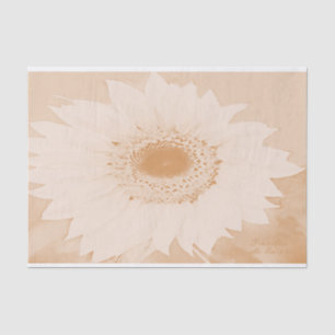 Floral Sunflower Vintage Sepia Tones Tissue Paper