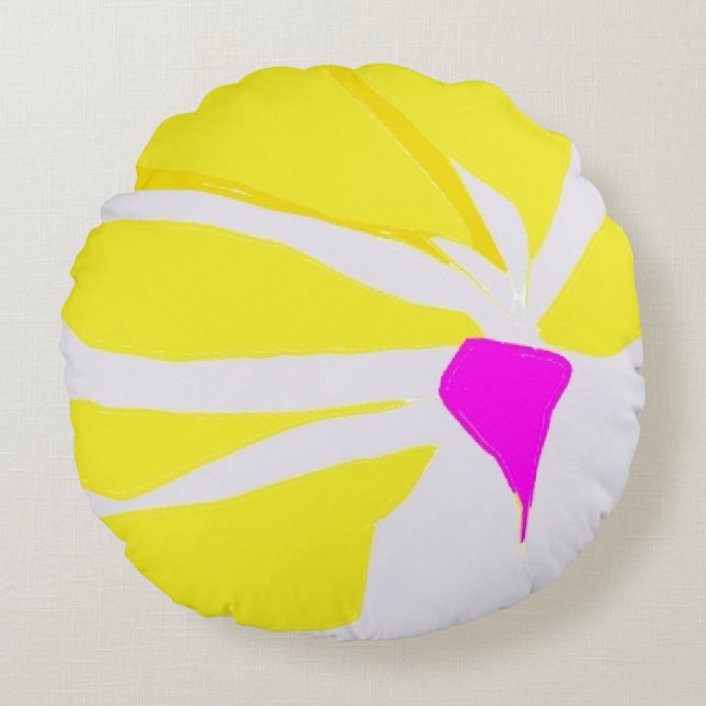Floral sunrise illustration Round Pillow (Front)