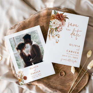 Floral Sunset Wedding Save the Date Invitation