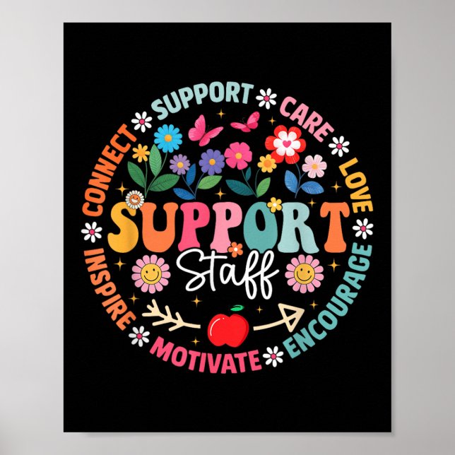 Floral Support Staff Appreciation Week Back To Sch Poster (Front)