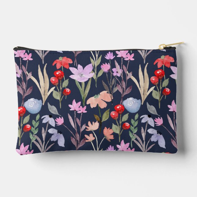 Floral Surface Pattern Fashion Botanical           Accessory Pouch (Back)