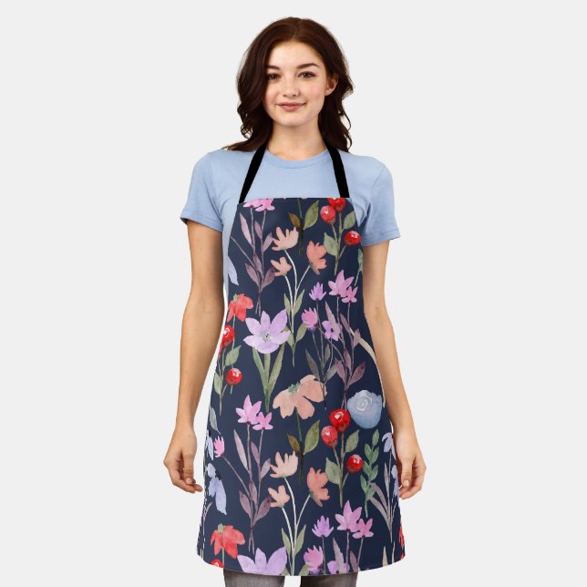 Floral Surface Pattern Fashion Botanical           Apron (Worn)