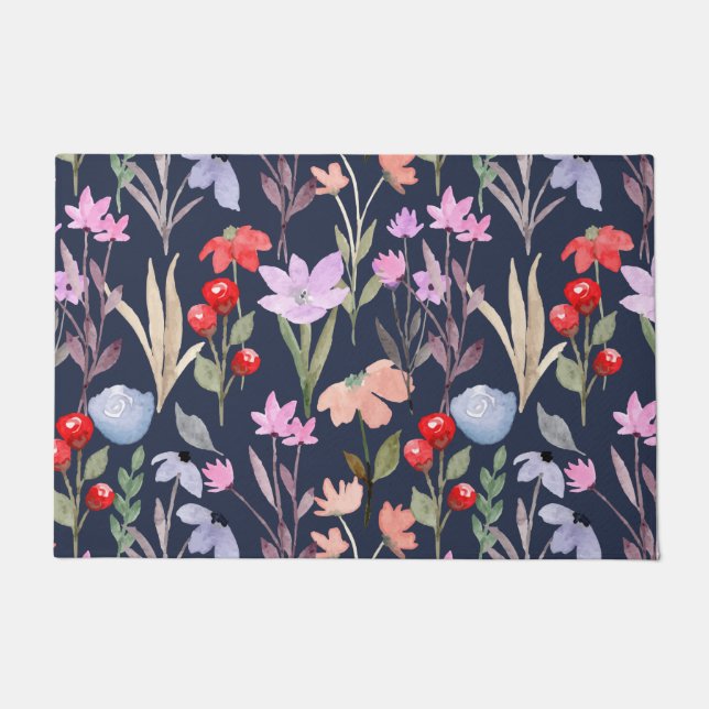 Floral Surface Pattern Fashion Botanical Doormat (Front)