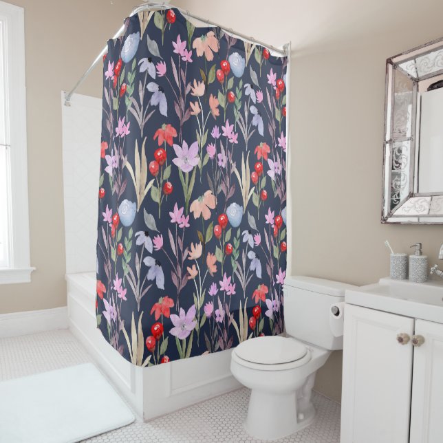Floral Surface Pattern Fashion Botanical           Shower Curtain (In Situ)
