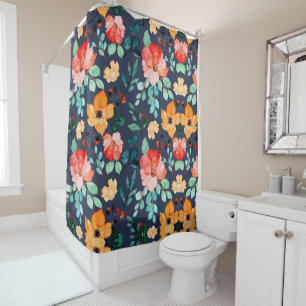 Floral Surface Pattern- Fashion Decorative Spring Shower Curtain