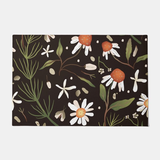 Floral Surface Pattern Fashion Spring Doormat (Front)