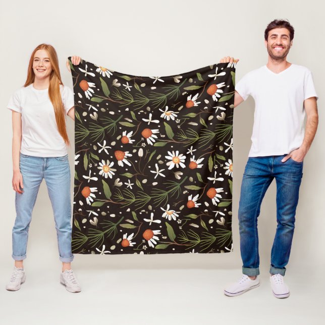 Floral Surface Pattern Fashion Spring    Fleece Blanket (In Situ)