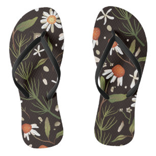 Floral Surface Pattern Fashion Spring Flip Flops